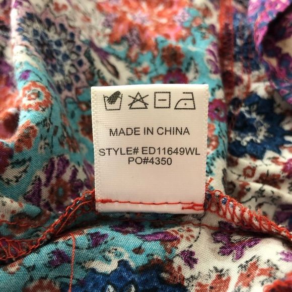 Lulu’s Once and Floral Mixed Print Shirt Dress Roll Tab Sleeves Small - Picture 14 of 16